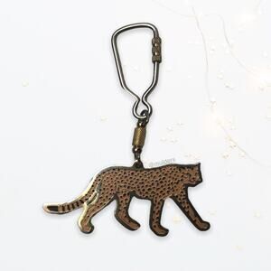 Y2k 2000s Gold Tone Jaguar Twist Lock Carabiner Keychain